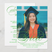 UNSER ELEGANTES SKRIPT GRAD | EINLADUNG VON ABSCHL (Vorne/Hinten)