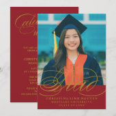 UNSER ELEGANTES SKRIPT GRAD | EINLADUNG VON ABSCHL (Vorne/Hinten)