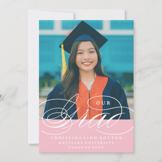 UNSER ELEGANTES SKRIPT GRAD | EINLADUNG VON ABSCHL (Vorderseite)