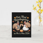 Unser erster Erntedank als Herr und Frau Newlyweds Karte (Gelbe Blume)