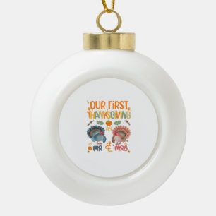 Unser erster Erntedank, Herr und Frau Couple, Verh Keramik Kugel-Ornament