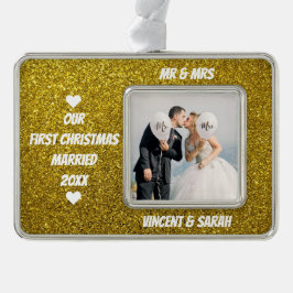 Unser erster Glitzer für Weihnachten - Foto und Na Rahmen-Ornament Silber