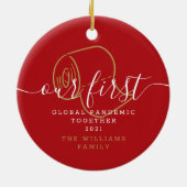 Unser erster globaler Pandemie-Urlaubsspass Keramik Ornament (Hinten)