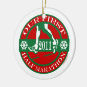 Unser erster Halbmarathon - 2011 Keramik Ornament (Links)