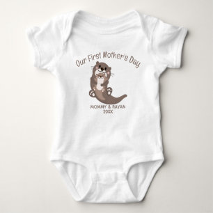 Unser erster Muttertag, Baby Otter individuelle Na Baby Strampler