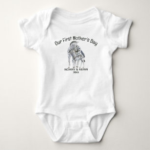 Unser erster Muttertag, Baby Zebra individuelle Na Strampler