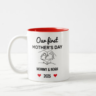Unser erster Muttertag, erste Muttertagsgeschenke Zweifarbige Tasse