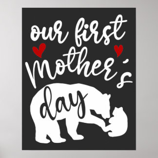 Unser erster Muttertag hört Mama Bären Geschenk, 2 Poster