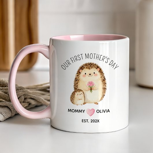 Unser erster Muttertag, Igelmutter und winziges Ba Tasse