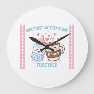 Unser erster Muttertag Zusammen Neue Mutter Mami L Große Wanduhr
