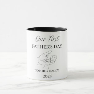 Unser erster Tag des Vaters Name des Babys, Dadd Tasse