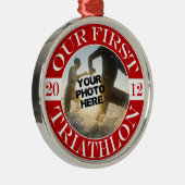 Unser erster Triathlon Ornament Aus Metall (Rechts)