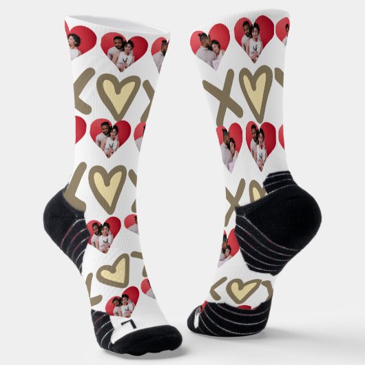 Unser Erster Valentinstag als Foto Socken (Gewinkelt)