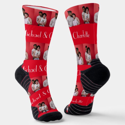 Unser Erster Valentinstag als Foto Socken (Gewinkelt)