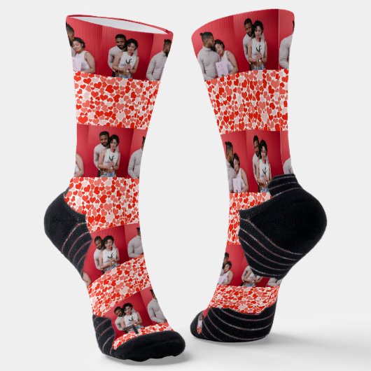 Unser Erster Valentinstag als Foto Socken (Gewinkelt)