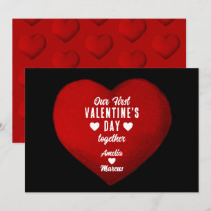 Unser erster Valentinstag gemeinsam Herzchen Feiertagskarte