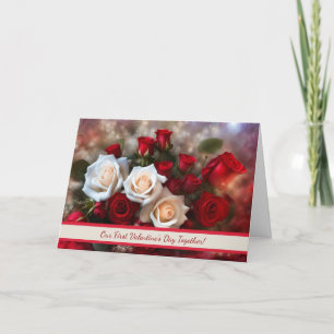 Unser erster Valentinstag mit Rose Karte