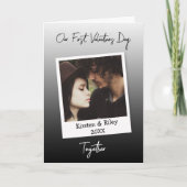 Unser erster Valentinstag Personalisierter Retro Karte (Vorderseite)