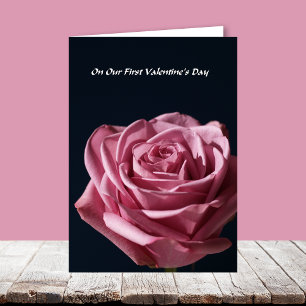 Unser erster Valentinstag - Rose Feiertagskarte