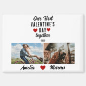 Unser erster Valentinstag zusammen 2 Fotos Magnet (Vorderseite)