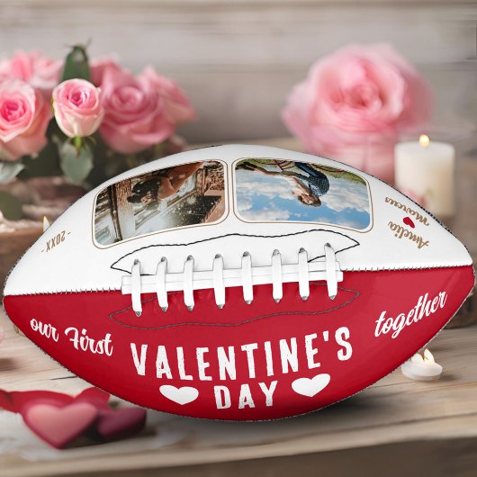 Unser erster Valentinstag zusammen 2 Fotos Rot Football