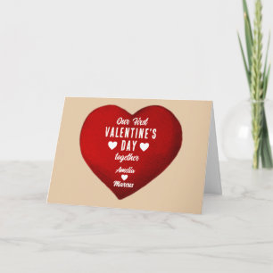 Unser erster Valentinstag Zusammen Herz Paar Feiertagskarte