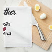 Unser erster Valentinstag zusammen mit Roten Herze Geschirrtuch (Viertel Falte)