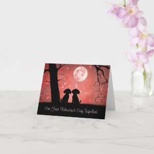 Unser erster Valentinstag zusammen Süße Welpen Karte