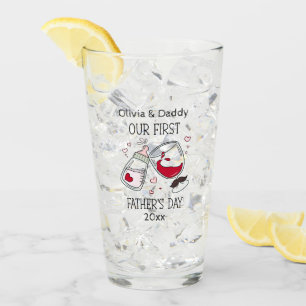 Unser erster Vatertag Funny Cheers Glas