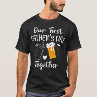 Unser erster Vatertag Milch Vs Bier T-Shirt