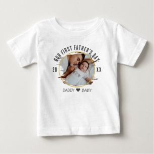Unser erster Vatertag Neues Papa und Baby Foto T-shirt