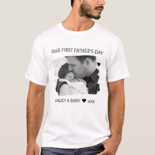 Unser erster Vatertag New Dad Baby Foto Matching T-Shirt