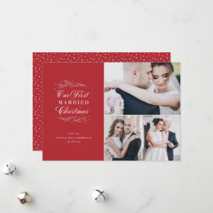 Unser erster Verheirateter Weihnachts-Multi-Foto-U Feiertagskarte
