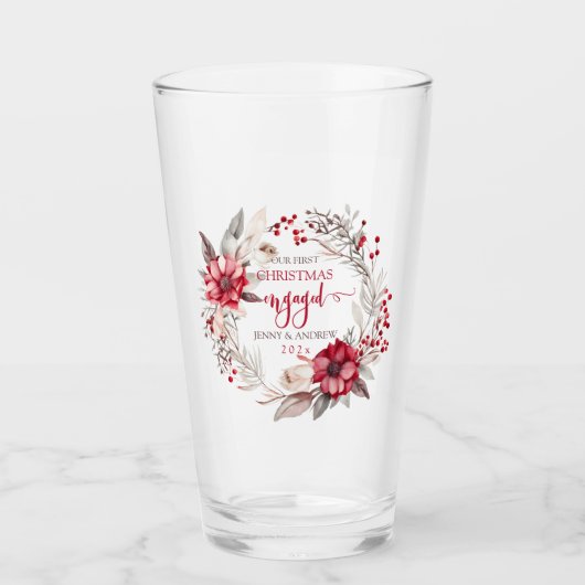 Unser erster Verlobter Weihnachtskranz Glas (Vorderseite)