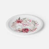 Unser erster Verlobter Weihnachtskranz Pappteller (Schrägansicht)