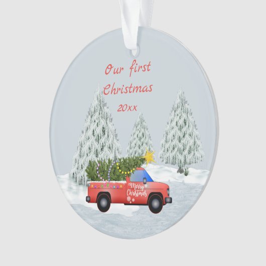 Unser erster Vintager Weihnachtsverkehr Ornament (Vorderseite)