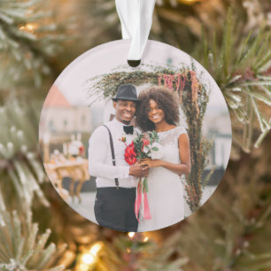 Unser erster Weihnachten Kalligrafie Mr und Mrs Fo Ornament