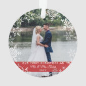 Unser erster Weihnachten Verheirateten Mr. und Fra Ornament (Rückseite)