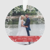 Unser erster Weihnachten Verheirateten Mr. und Fra Ornament (Vorderseite)