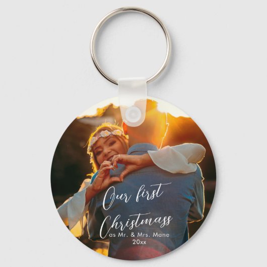 Unser erster Weihnachts-Chic-Script-Name Christmas Schlüsselanhänger (Vorderseite)