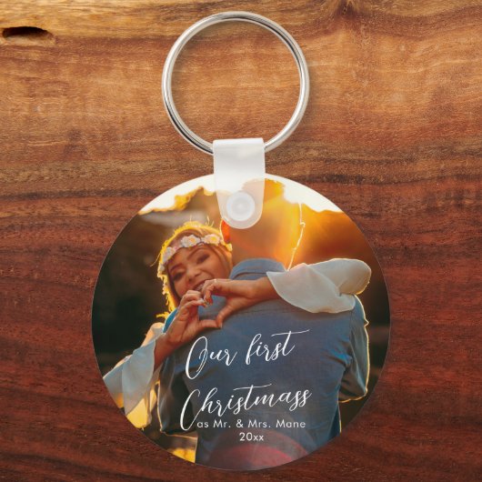 Unser erster Weihnachts-Chic-Script-Name Christmas Schlüsselanhänger (Vorderseite)