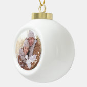 Unser erster Weihnachts-Foto Keramik Kugel-Ornament (Rechts)