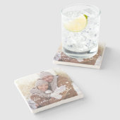 Unser erster Weihnachts-Foto Steinuntersetzer (Seitenansicht)