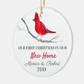 Unser erster Weihnachts-Zuhause Red Kardinal Bird Keramik Ornament (Links)