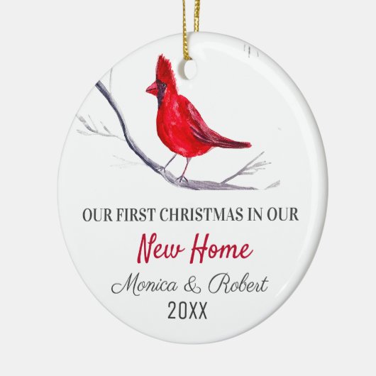 Unser erster Weihnachts-Zuhause Red Kardinal Bird Keramik Ornament (Links)