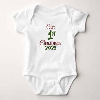 Unser erster Weihnachtsanzug Baby Strampler