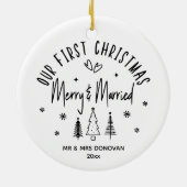 Unser erster Weihnachtsfest - ein Verheirateter Ur Keramik Ornament (Hinten)