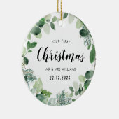 unser erster Weihnachtskranz Keramik Ornament (Rechts)