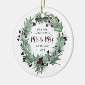 Unser Erster Weihnachtsmann & Mrs.-First Verheirat Keramik Ornament (Links)
