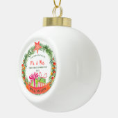 Unser Erster Weihnachtsmann & Mrs. Hübsch Wreath Keramik Kugel-Ornament (Rechts)